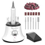MELODYSUSIE Scarlet Nail Drill 30000RPM, Professional Low Noise, Low Vibration, Electric Nail Files, Nail Drill for Acrylic Nails and Gel Nails, Electronic equipment, UK (White)
