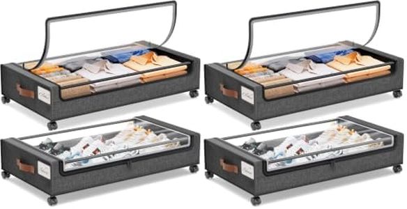 Yecaye Under Bed Storage with Wheels, 2Pack Under Bed Storage Containers, Underbed Shoe Storage Organizer, Rolling Under Bed Metal Drawers for Clothes, Blankets(30.71 x 16.93 x 6.69 in) (Pack of 2)