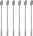 EISCO 6PK Lab Spatula Spoon, 9" - Stainless Steel, Polished - One 0.35" Flat End, One 0.75" Scoop End - Scoopula