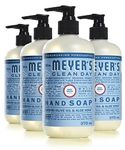 Mrs. Meyer's Clean Day Liquid Hand Soap, Rain Water, Cruelty Free & Biodegradable Hand Wash Formula Made with Essential Oils, 370 ml Bottles, 4 Pack
