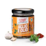 Kitchen Secret Aglio E Olio 180 g - for Pastas, Sandwiches, Pizzas, Wraps, No Preservatives or Additives, Made with Light Olive Oil, Parsley, Chilli Flakes, Capsicum Extracts, Quality Ingredients, Versatile Use