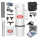 Made in Canada Ultra Clean SC200 Central Vacuum System, Tangential Bypass Motor up to 7,500 sq.ft Home with Deluxe Electric Hose, Powerhead, Accessories, Garage Kit Complete Package (Pigtail, 35ft)