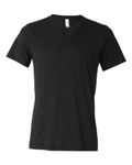 Bella Canvas Men's Triblend V-Neck T-Shirt, Charcoal-Black Triblend, Medium