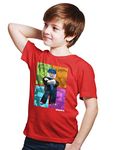 AirDrop Relaxed Fit Gaming Robl T-Shirt for Boys & Girls 591 (Red, 5-6 Years)