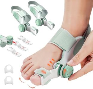 EliaValth 2 PCS Bunion Corrector for Women Big Toe, Adjustable Brace with Knob & Angled Plates for Hallux Valgus Relief & Toe Alignment, Medium Strap