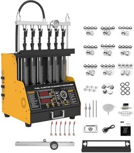 LINXINO CT400 Fuel Injector Cleaner Tester Machine 6 Cylinders Upgraded Ultrasonic Car Fuel Injectors Cleaning Machine GDI, EFI, FSI Fuel Injection Systems Cleaner Kit 12V/70V/120V