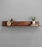 carpentray - Floating Shelf for Wall Natural Walnut Wood Wall Shelves Picture Ledge Display Shelf Hanging Wall Bookshelf for Living Room Bedroom Kitchen Office Home D?cor (Natural, 22inches)