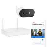 ABUS battery-powered camera Pro with base station PPIC91000 Smart wireless surveillance camera with white light LED, person detection, individual push notification, 2-way audio and free mobile app
