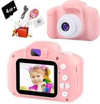 Happy Choices - Kids Digital Camera, Toddler Camera, Kid Camera with 2 Inch Screen Camera for Kids, Toys for above3 to 12 Years Old(Pink)-with SD Card (Pink)