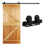 QINAIXQM 152CM/5FT Sliding Door Track Barn Door Hardware Kit Closet Rail Roller Accessory