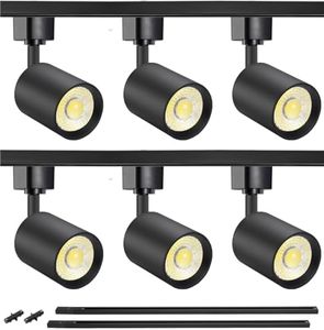 VANoopee 6-Light LED Track Lighting Kit with 6.6FT H Type Track Rails, Dimmable Track Light Heads Bright Ceiling Spotlight Fixture for Kitchen Accent Art, 3000K Warm White, No Flicker 10W 800lm Black