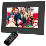 7 Inch Digital Picture Photo Frame 1024x768P Music Photo Video Player with Remote Control 4 Windows Display/Multi-Slideshow/Calendar/Clock Alarm Function Electronic Photo Picture Frames