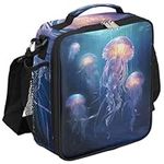 Reusable Lunch Bags for Kids Boys Lunch Box Tote Ziploc Bag for Girls, Jellyfish Sea Pattern Insulated Lunch Containers Teen Small Cooler Loncheras Para Niños Fit for School Picnic