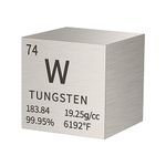 PFCKE Tungsten Cube Metal Density Cubes Pure Metal High Density Element Cube for Element Collections Lab Experiment Periodic Table Collection DIY Teacher Science Creative Gift（Tungsten，1 Inch）