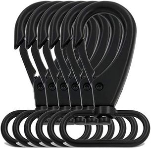 BIKICOCO 1-1/2'' Swivel Bolt Snap Hook Lobster Claw Clasp Trigger Spring Loaded Clip, Oval-Ring Ended, Black - Pack of 6