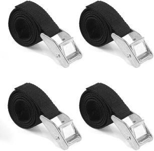 Amtake 4 Pack Tie Down Strap, Lashing Straps Retractable Ratchet Straps with Adjustable Zinc Alloy Cam Buckles for Cargo, Trucks, Motorcycles, Boats, Trailers (Black, 1m x 25mm)