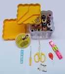 KEPY The MALL® Heavy Quality 140 Pcs in Sewing Kit 10 in 1 Stitching Thread 16 Pcs Thread with Tailoring Box & Measuring Tape 16 Needle 88 Dress Hook 1 Scissor 1 Threader 1 Seam Opener 10 sefty Pin