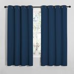 NICETOWN Bedroom Curtain Panels Blackout Draperies, Thermal Insulated Solid Grommet Blackout Curtains/Drapes (Moroccan Blue, 1 Pair, 55 by 68-inch)