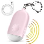 Supvox® Self Defence Gadgets Rechargeable Alarm Keychain, 130 dB Loud Emergency Personal Siren Ring with LED Light, SOS Safety Alert Device Key Chain for Women, Kids, Elderly, and Joggers (Pink)