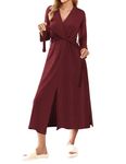 Ekouaer Robes for Women Waffle Knit Bathrobe Lightweight Long Kimono Spa Robe Soft Loungewear with Pockets