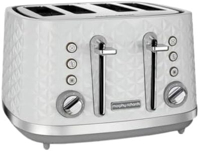 Morphy Richards Vector 4 Slice Toaster 248134 White Four Slice Toaster White Toaster