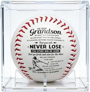 Baseball Gifts for Teenage Boys Religious Baseball Gifts for Grandson Baptism Gifts Handcrafted Baseball with Acrylic Clear Box for First Communion Confirmation Easter Basket Stuffers End of Season
