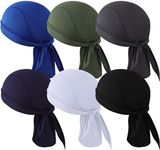 BCHRTOIP 6 Pieces Sweat Wicking Head Wrap Helmet Liner Skull Cap Breathable Dew Do Rags for Outdoor Activities (Multicolor 1)