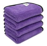 SOFTSPUN Microfiber Baby Hand & Face Wipes 280 GSM 20x30 Cms, 4 Piece Towel Set, (Purple) Super Soft & Comfortable for Newborn Babies Quick Drying Ultra Absorbent in Small Size.