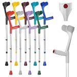 Ossenberg Classic Open Cuff Ergonomic Grip Elbow Crutch – Grey – Single | Lightweight Height Adjustable Economy Comfort Coloured Forearm Crutch for Adults Men & Women Mobility and Walking Aid