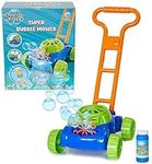 KreativeKraft Lawn Bubble Mower Push Along Toy Lawnmower For Kids And Toddlers With Bubble Machine Soapy Solution Included | Gift Idea For Children From Age 5 | Garden Play Tools And Accessories