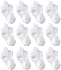 LA ACTIVE Non Slip Grip Ankle Boys and Girls Socks with Non Skid for Babies Toddlers and Kids Back to School