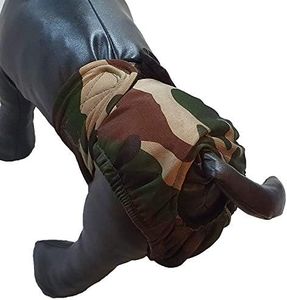 Kitty & The Woof Gang Camouflage Print Washable & Reusable Dog Sanitary/Heat Pant for Female Dogs | Male Dogs with Health Issues | Physiological Diaper Panties Underwear - 3XL – (26-30) X 13 X 21.5