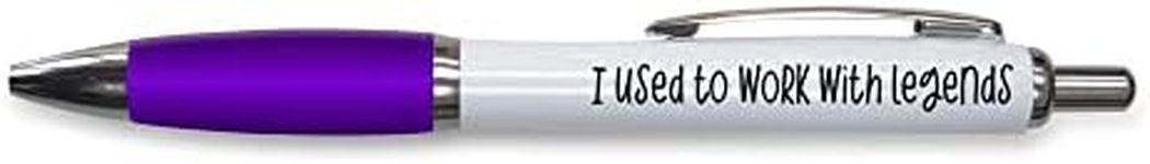 Tongue in Peach Funny Novelty Push Pen Gift | Ballpoint Pens Work Colleague Leaving Work Present | I Used To Work With Legends | Funny Joke Stationary | PURPLE PP67