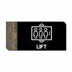 Vertical Root Inc® Premium Black Wooden Acrylic 4.7 x 9.8 INCH Lift Door Stickers, Easy to Mount 3M Tape Stickers for Hotel Office Resort Society Company Factory Corporate Business Glass.