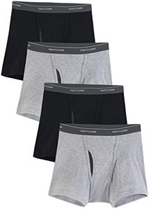 Fruit of the Loom mens Coolzone (Regular & Big Men) Boxer Briefs, Trunk - 4 Pack Black Grey, Medium US