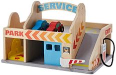 Melissa & Doug Service Station Parking Garage | Wooden Vehicles & Trains | Trucks & Vehicles | 3+ | Gift for Boy or Girl