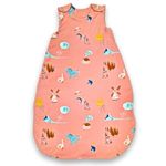 TuddyBuddy Baby Cotton Wearable Quilted Sleeping Bag Blanket 1.5 Tog with 2 Way Zipper Closure | Ideal for Babies & Kids Hypoallergenic Fabrics | (Pink All Over Printed, 0-6 Months)