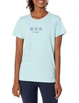 Life is Good Women's Standard Vintage Crusher Graphic T-Shirt Three Daisies, Beach Blue, 3X-Large