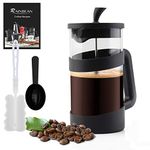 RAINBEAN 8 Cup Cafetiere Coffee Press, French Press Maker for Filter Coffee, Loose Tea and Milk Froth, with Triple Stainless Steel Filter, Heat Resistant Borosilicate Glass, 1000 ML / 34 oz