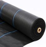 1.5 Meter Weedmat Landscape Fabric, Heavy Duty Ground Cover with Lining, Landscape Fabric 110 GSM Weed Block Gardening Mat for Gardens, Agriculture (Black) (1.5 Meter X 100 Meter)