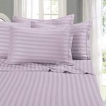 Elegant Comfort Best, Softest, Coziest 6-Piece Sheet Sets! - 1500 Premier Hotel Quality Luxurious Wrinkle Resistant 6-Piece Damask Stripe Bed Sheet Set, Queen Lavender/Lilac