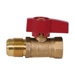 Flextron FTGV-58R12F Gas Valve with 5/8 Inch Outer Diameter Flare x 1/2 Inch FIP Ball Valve Fittings for Gas Connectors with Quarter-Turn Lever Handle, Brass Construction, Corrosion Resistance