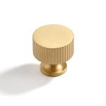 DAIRAZAN Brushed-Gold Drawer Cabinet Knob - 5 Pack Solid Brass Handles Hardware for Dresser Kitchen Bedroom Bathroom (Modern)