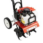 DAOHHFO 52CC Garden Petrol Tiller, 2-Stroke Gas Powered Soil Cultivator Rotovator - Plow Up to 11.8in Wide / 1.18-4.72in Deep - Garden Farm Tiller Ideal for Small Garden Tilling