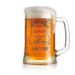 ukgiftstoreonline Personalised Vintage Birthday Beer Glass Tankard Any Year and Name Gift