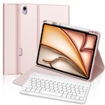 FOGARI iPad Air 11 Keyboard Case | iPad Air 6 11 inch 2024 Keyboard Case M2 | Keyboard Case for iPad Air 5/Air 4 - UK Layout Bluetooth Detachable Keyboard for iPad Air 11 - Rose Gold