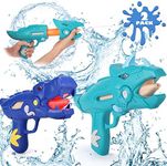 unanscre 2 Pack Dinosaur Water Blaster Soaker Gun for Kids, Unique-Shape Durable Pump Action Outdoor Squirt Gun, Long-Range Shooting Water Squirters Toys for Pool/Beach/Yard/Party Play