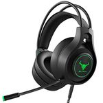 Kikc Gaming headsets PS4 Stereo Xbox one Headset Wired PC Gaming Headphones with Noise Canceling Mic, Over Ear Gaming Headphones for PS4/PS5/Xbox one/PC/MAC