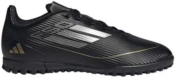 adidas F50 Club Turf Sneaker, Black/Iron Metallic/Gold Metallic, 1.5 US Unisex Little Kid