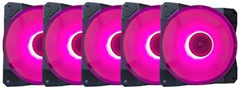 Apevia CO512L-PK Cosmos 120mm Pink LED Ultra Silent Case Fan w/ 16 LEDs & Anti-Vibration Rubber Pads (5 Pk)